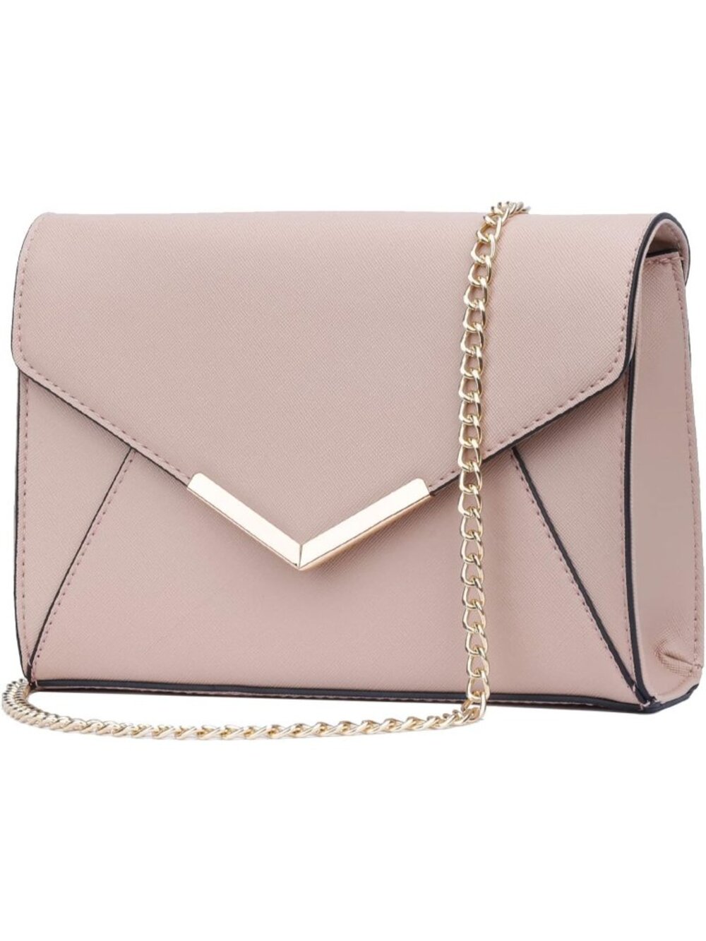 👜 Women's Pink Faux Leather Evening Handbag Party Wedding Prom Clutch Purses